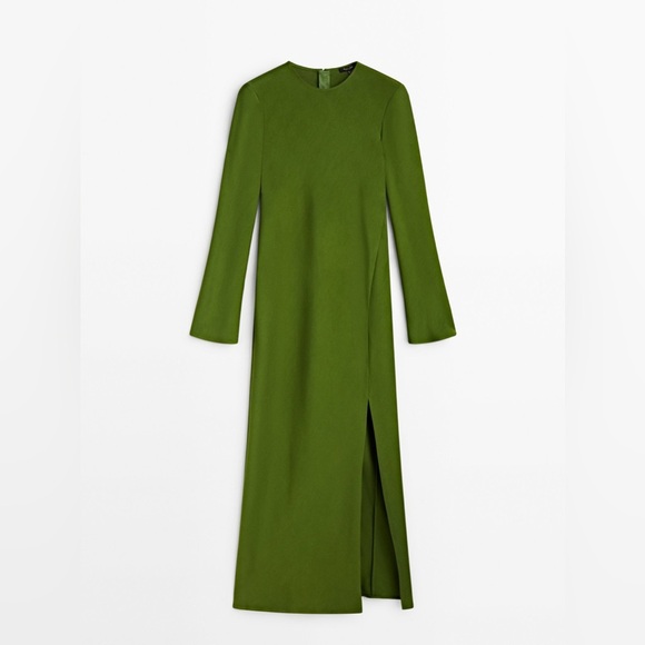 Massimo Dutti black minimalist long sleeve maxi dress - size XS - Picture 5 of 5